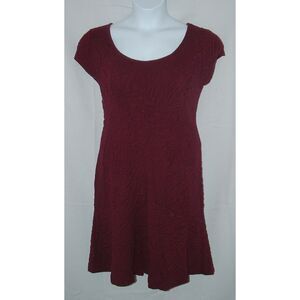 ISAAC MIZRAHI LIVE Textured Burgundy Sz Large Church or Casual Stretchy Dress